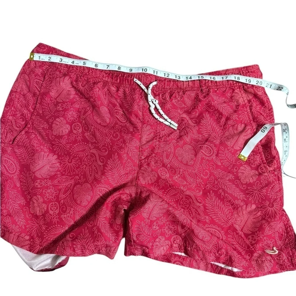 Southern Marsh Dockside Swim Trunk, Men’s, Red, Peach Colors, Quickdry, Size med